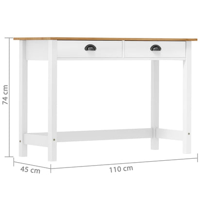 Console Table Hill with 2 Drawers 110x45x74 cm Solid Pine Wood