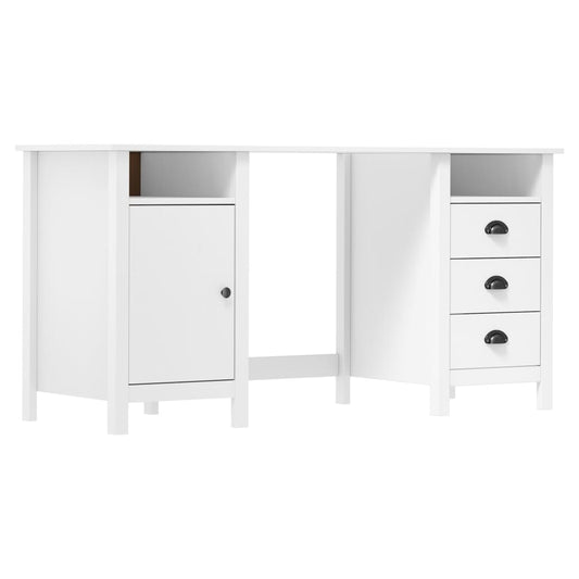 Desk Hill White 150x50x74 cm Solid Pine Wood