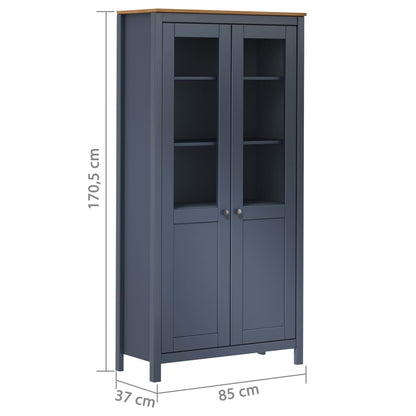 Highboard Hill Grey 85x37x170.5 cm Solid Pine Wood