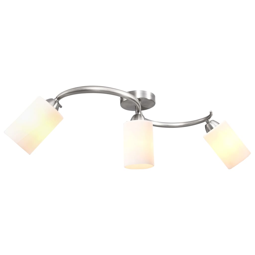 Ceiling Lamp with Ceramic Shades for 3 E14 Bulbs White Cone