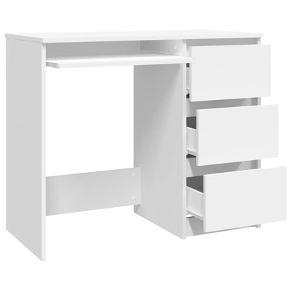 Desk White 90x45x76 cm Engineered Wood