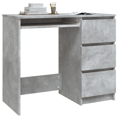 Desk Concrete Grey 90x45x76 cm Engineered Wood