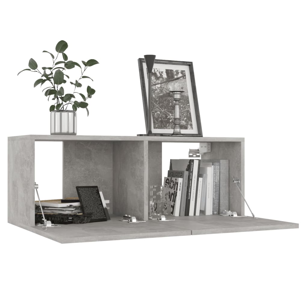 TV Cabinet Concrete Grey 80x30x30 cm Engineered Wood