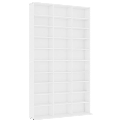 CD Cabinet White 102x16x177.5 cm Engineered Wood