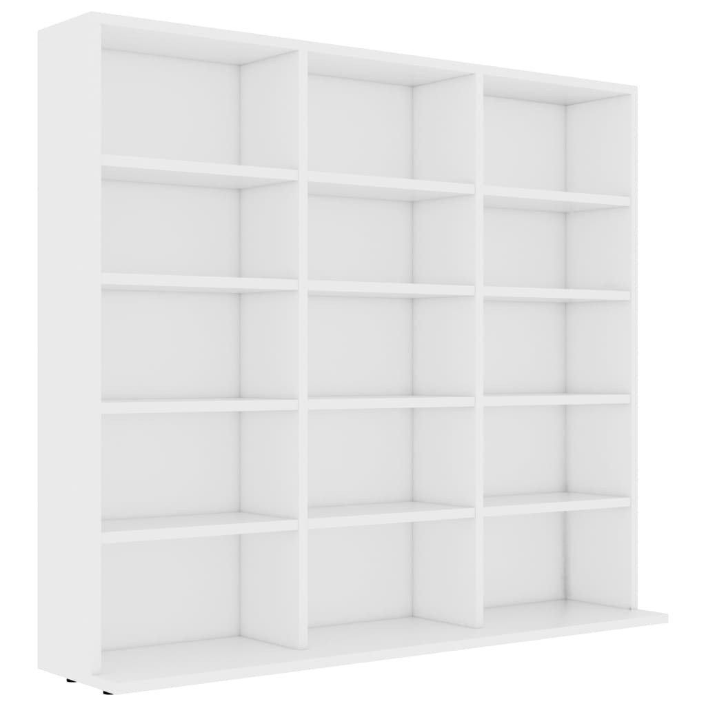 CD Cabinet White 100x23x89.5 cm Engineered Wood