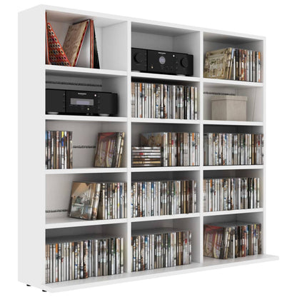 CD Cabinet White 100x23x89.5 cm Engineered Wood