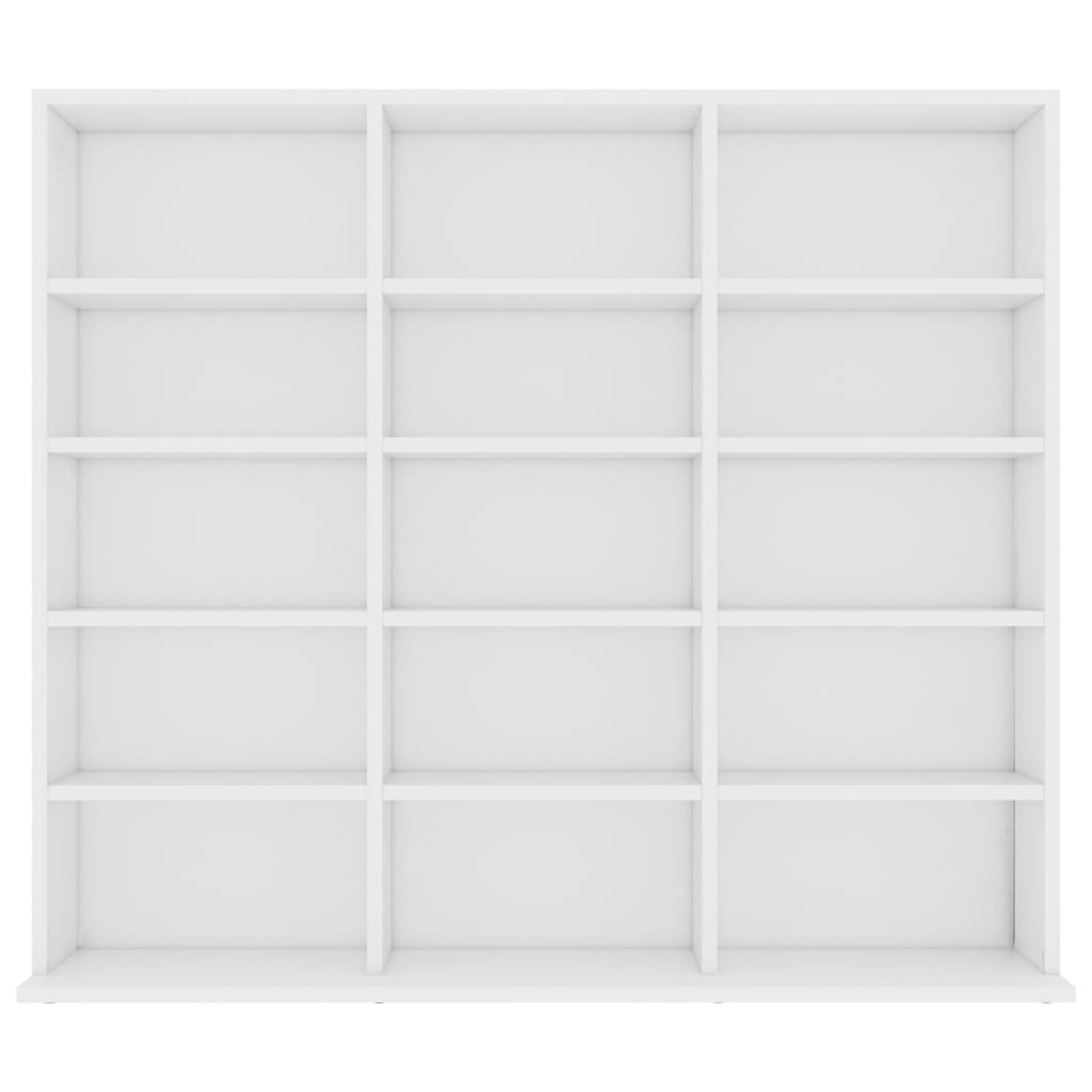 CD Cabinet White 100x23x89.5 cm Engineered Wood