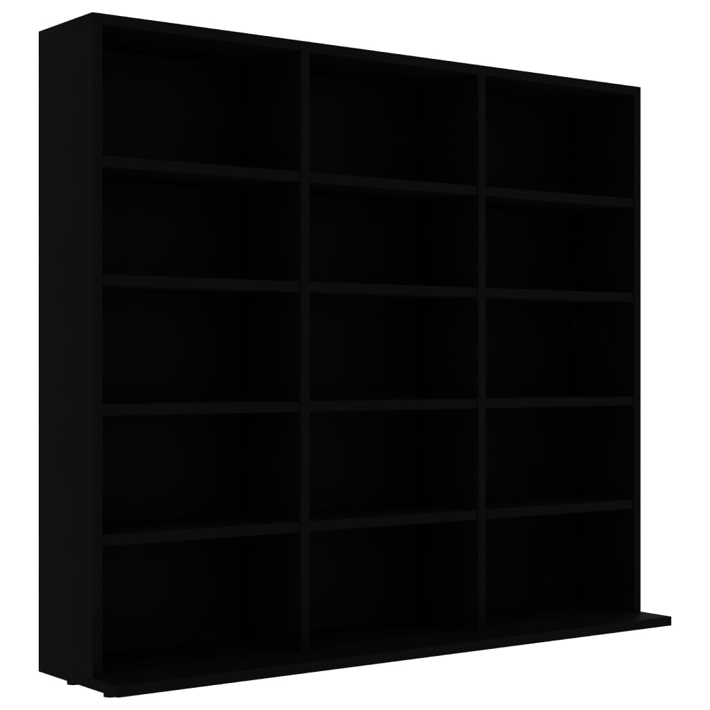 CD Cabinet Black 100x23x89.5 cm Engineered Wood