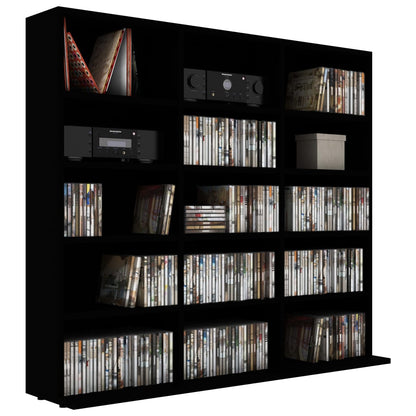 CD Cabinet Black 100x23x89.5 cm Engineered Wood