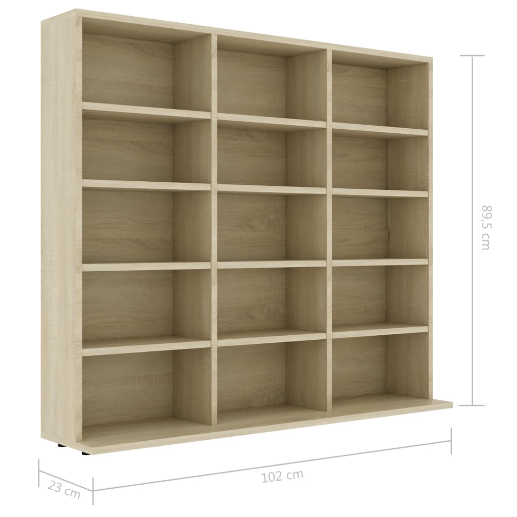 CD Cabinet Sonoma Oak 102x23x89.5 cm Engineered Wood