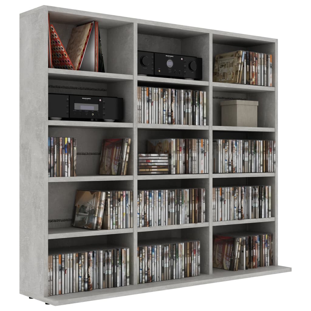 CD Cabinet Concrete Grey 100x23x89.5 cm Engineered Wood