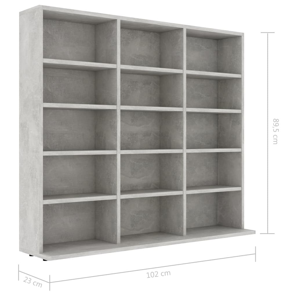 CD Cabinet Concrete Grey 100x23x89.5 cm Engineered Wood