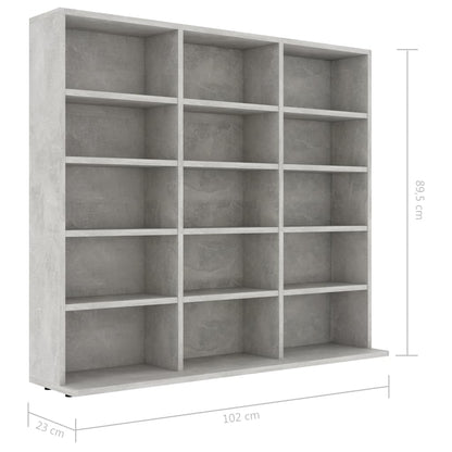 CD Cabinet Concrete Grey 100x23x89.5 cm Engineered Wood