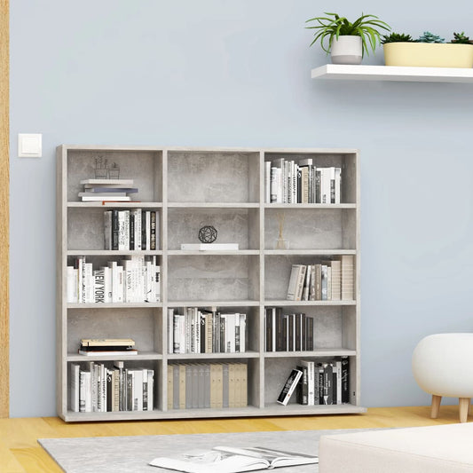CD Cabinet Concrete Grey 100x23x89.5 cm Engineered Wood