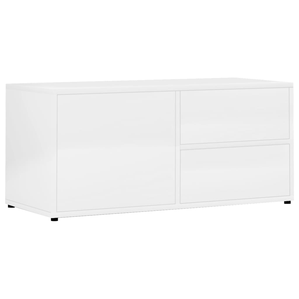 TV Cabinet High Gloss White 80x34x36 cm Engineered Wood