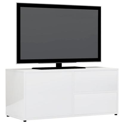 TV Cabinet High Gloss White 80x34x36 cm Engineered Wood