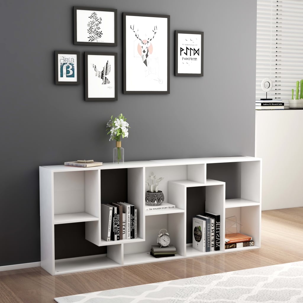 Book Cabinet White 67x24x161 cm Engineered Wood