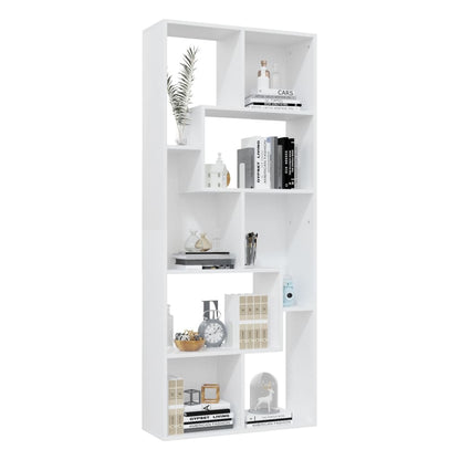 Book Cabinet White 67x24x161 cm Engineered Wood