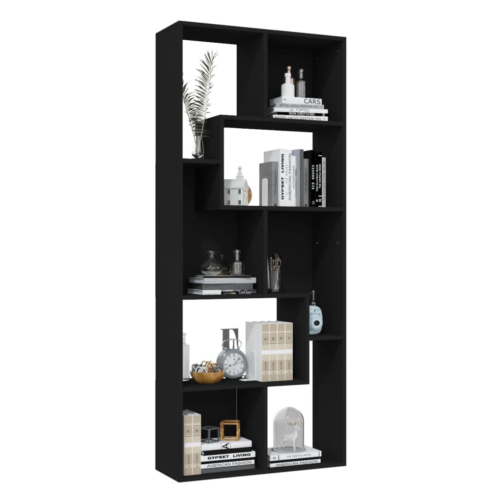 Book Cabinet Black 67x24x161 cm Engineered Wood