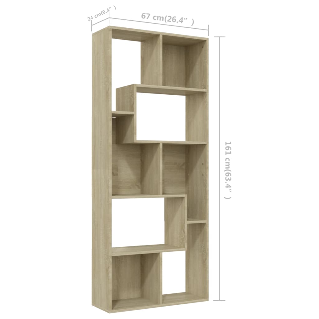 Book Cabinet Sonoma Oak 67x24x161 cm Engineered Wood