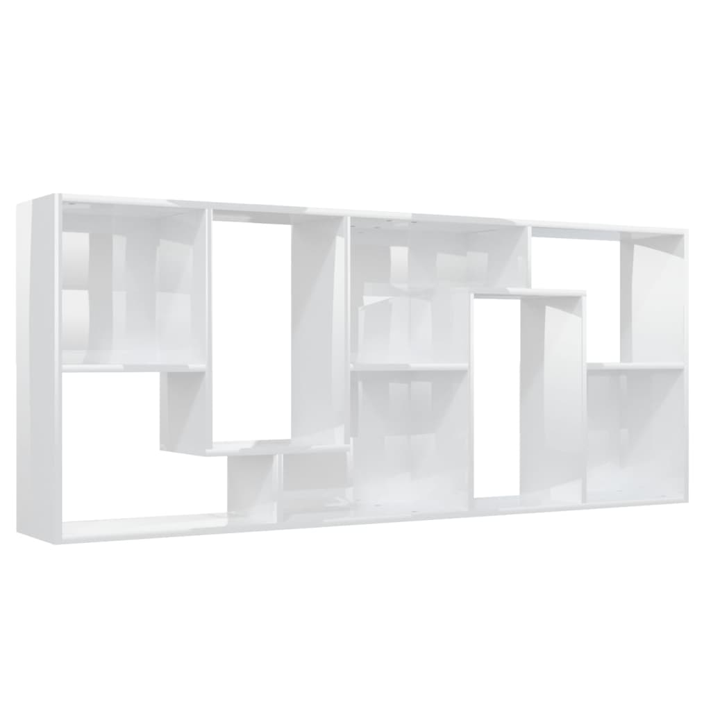 Book Cabinet High Gloss White 67x24x161 cm Engineered Wood