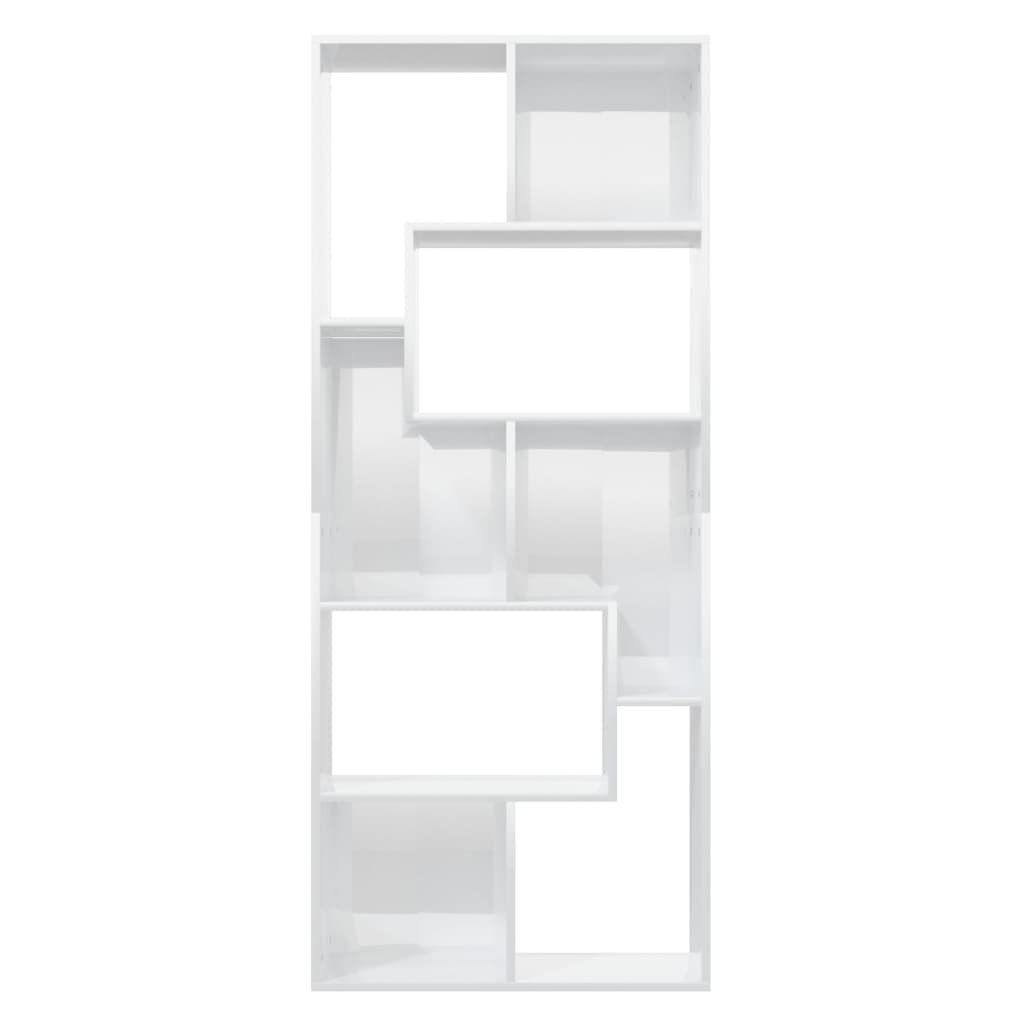 Book Cabinet High Gloss White 67x24x161 cm Engineered Wood