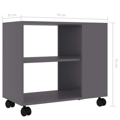 Side Table Grey 70x35x55 cm Engineered Wood