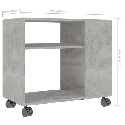 Side Table Concrete Grey 70x35x55 cm Engineered Wood