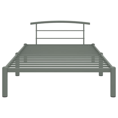 284662 vidaXL Bed Frame without Mattress Grey Metal 90x200 cm