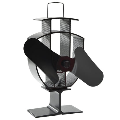 Heat Powered Stove Fan 2 Blades Black