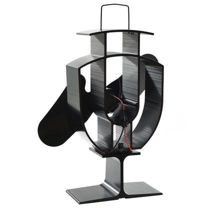 Heat Powered Stove Fan 2 Blades Black