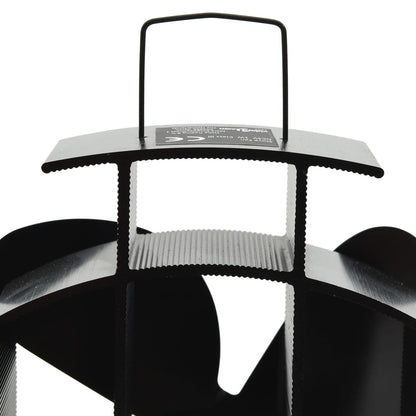 Heat Powered Stove Fan 4 Blades Black