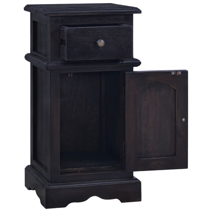 Bedside Cabinet Light Black Coffee Solid Mahogany Wood