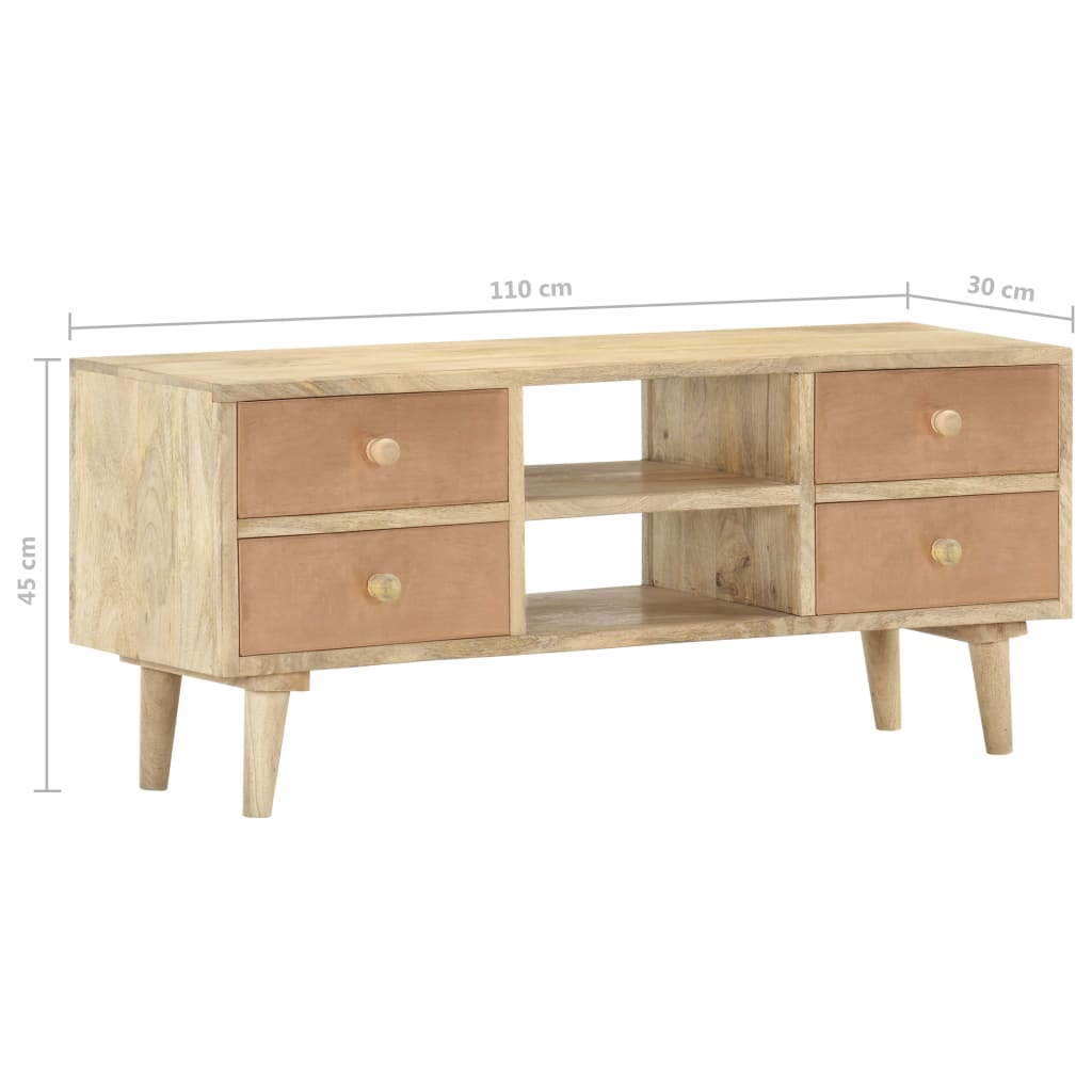 TV Cabinet 110x30x45 cm Solid Mango Wood