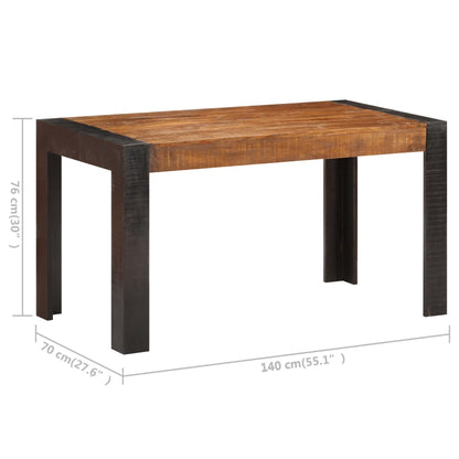 Dining Table 140x70x76 cm Solid Rough Mango Wood