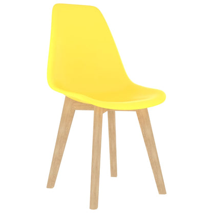 Dining Chairs 2 pcs Yellow Plastic