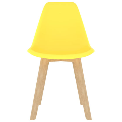 Dining Chairs 2 pcs Yellow Plastic