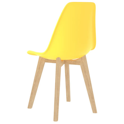 Dining Chairs 2 pcs Yellow Plastic