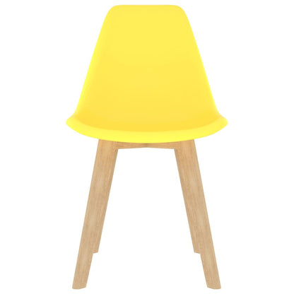 Dining Chairs 4 pcs Yellow Plastic