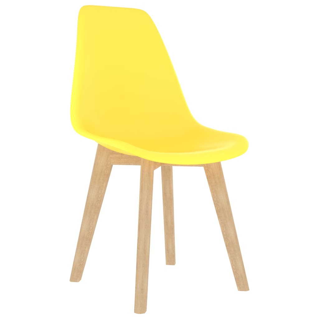 Dining Chairs 6 pcs Yellow Plastic