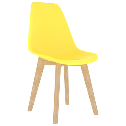 Dining Chairs 6 pcs Yellow Plastic