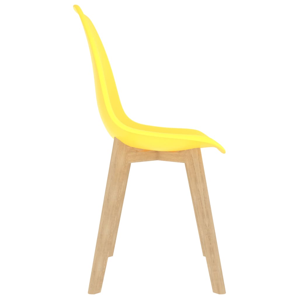 Dining Chairs 6 pcs Yellow Plastic