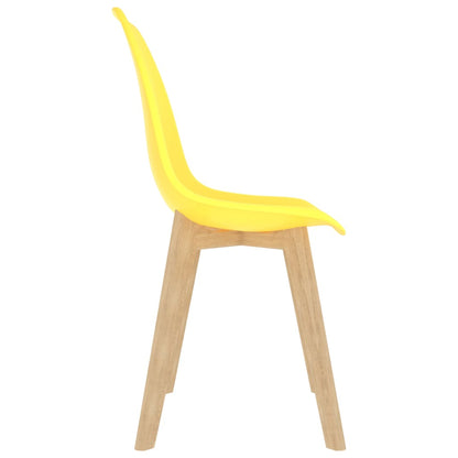 Dining Chairs 6 pcs Yellow Plastic