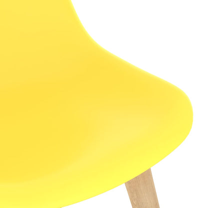 Dining Chairs 6 pcs Yellow Plastic