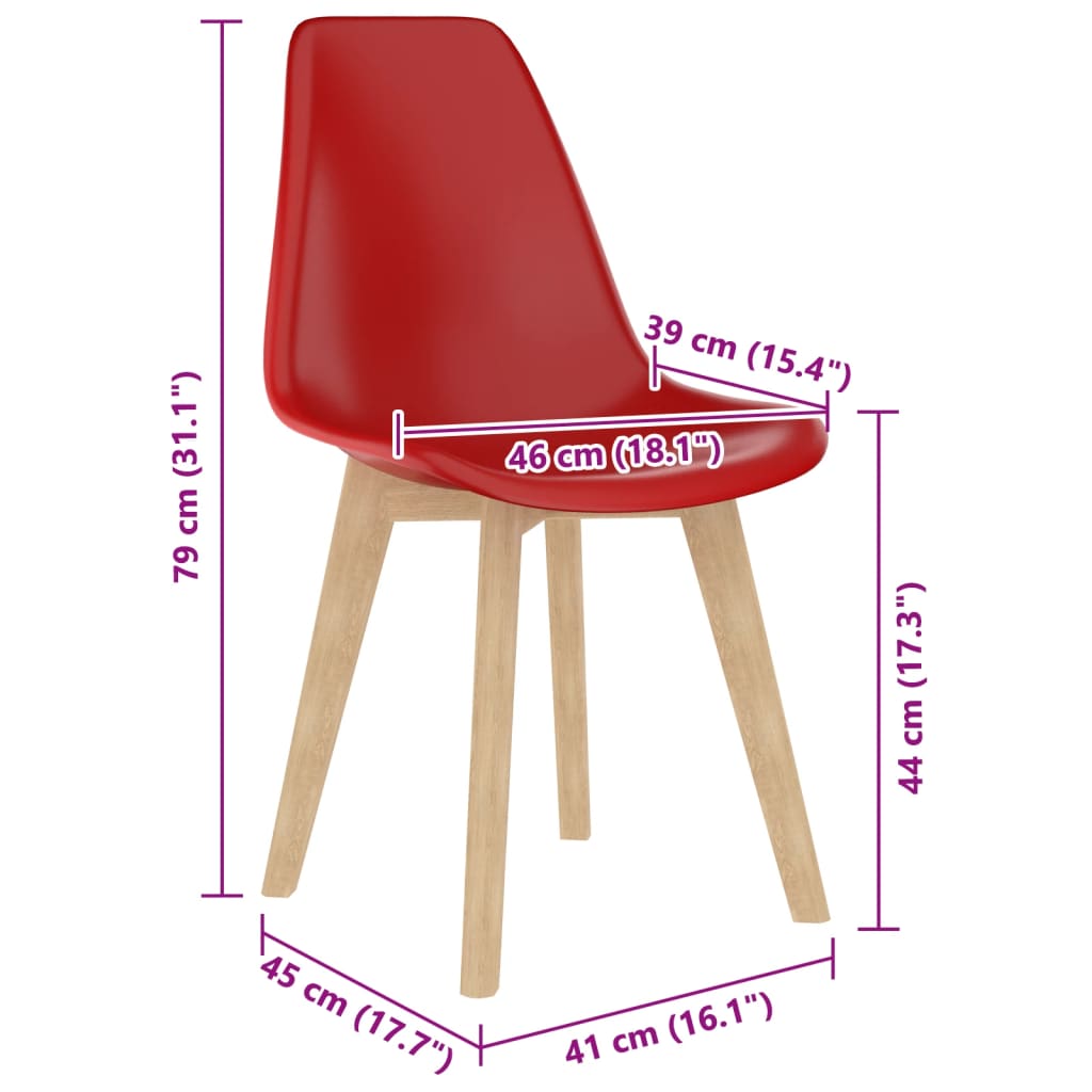 Dining Chairs 2 pcs Red Plastic