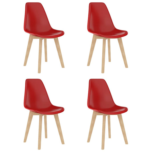 Dining Chairs 4 pcs Red Plastic