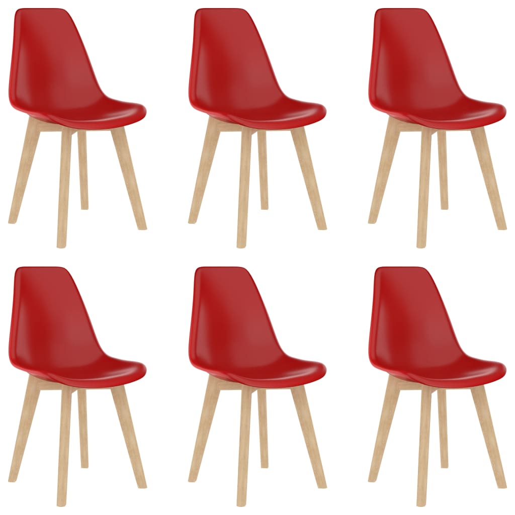 Dining Chairs 6 pcs Red Plastic