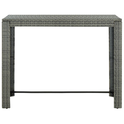 Garden Bar Table Grey 140.5x60.5x110.5 cm Poly Rattan