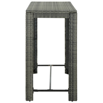 Garden Bar Table Grey 140.5x60.5x110.5 cm Poly Rattan