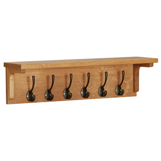 Coat Rack 60x16x16 cm Solid Oak Wood